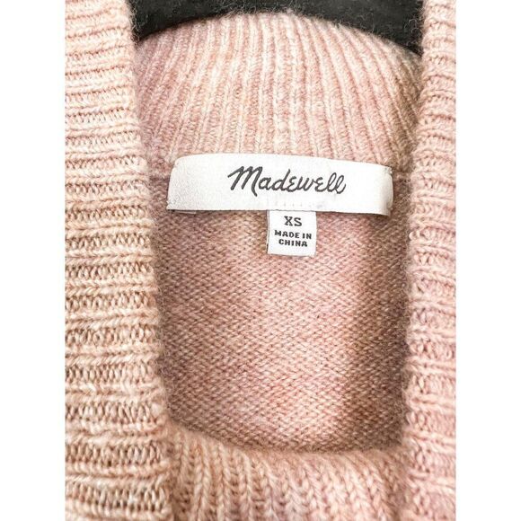 Madewell Wool Blend Redmond Mockneck Pocket Sweater in Colorblock Size XS - Picture 6 of 7